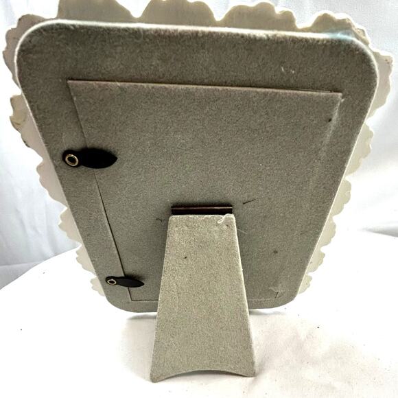 Rabbit Bunny Baby  Picture Frame Lace look 7 x 6" inside 4.5 x 3" stand - Picture 2 of 6